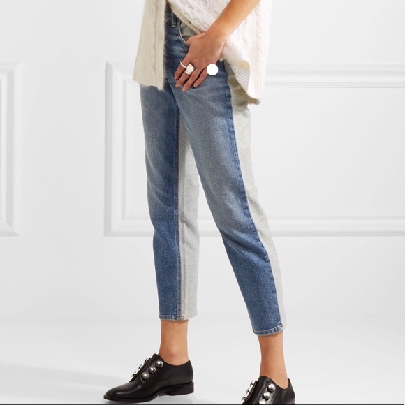 Alexander Wang Denim - Alexander Wang Blue Ride Cropped Two-toneJeans